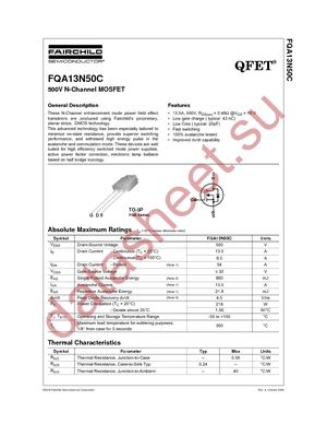 FQA13N50C datasheet  